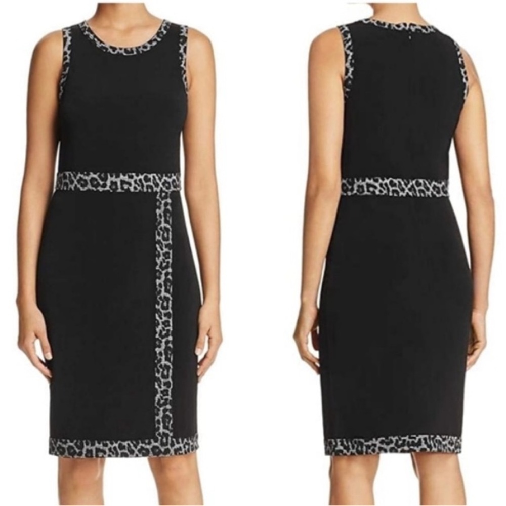Michael kors leopard boarder faux wrap midi dress size XL